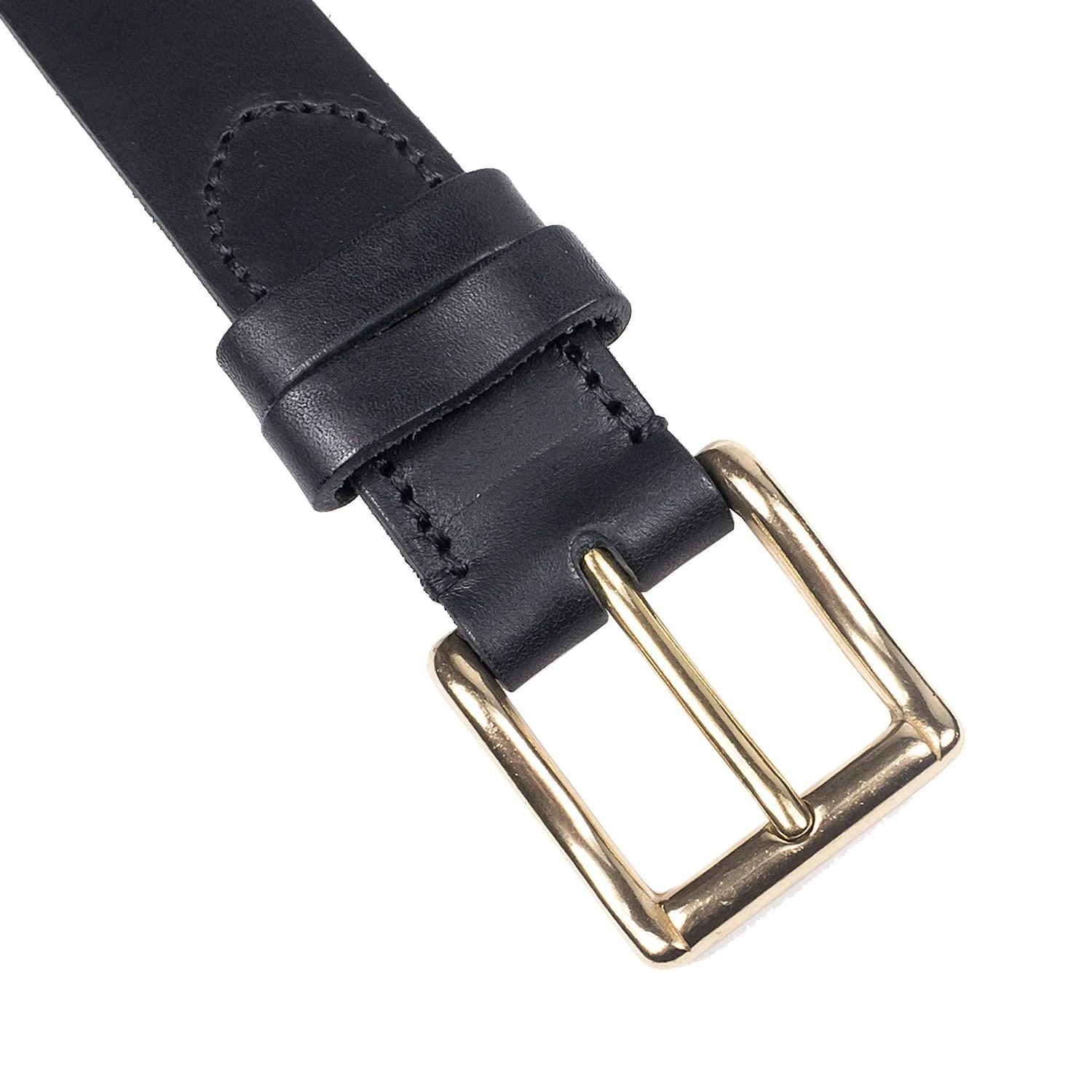 Premium Black Leather Classic Belt by Mismo