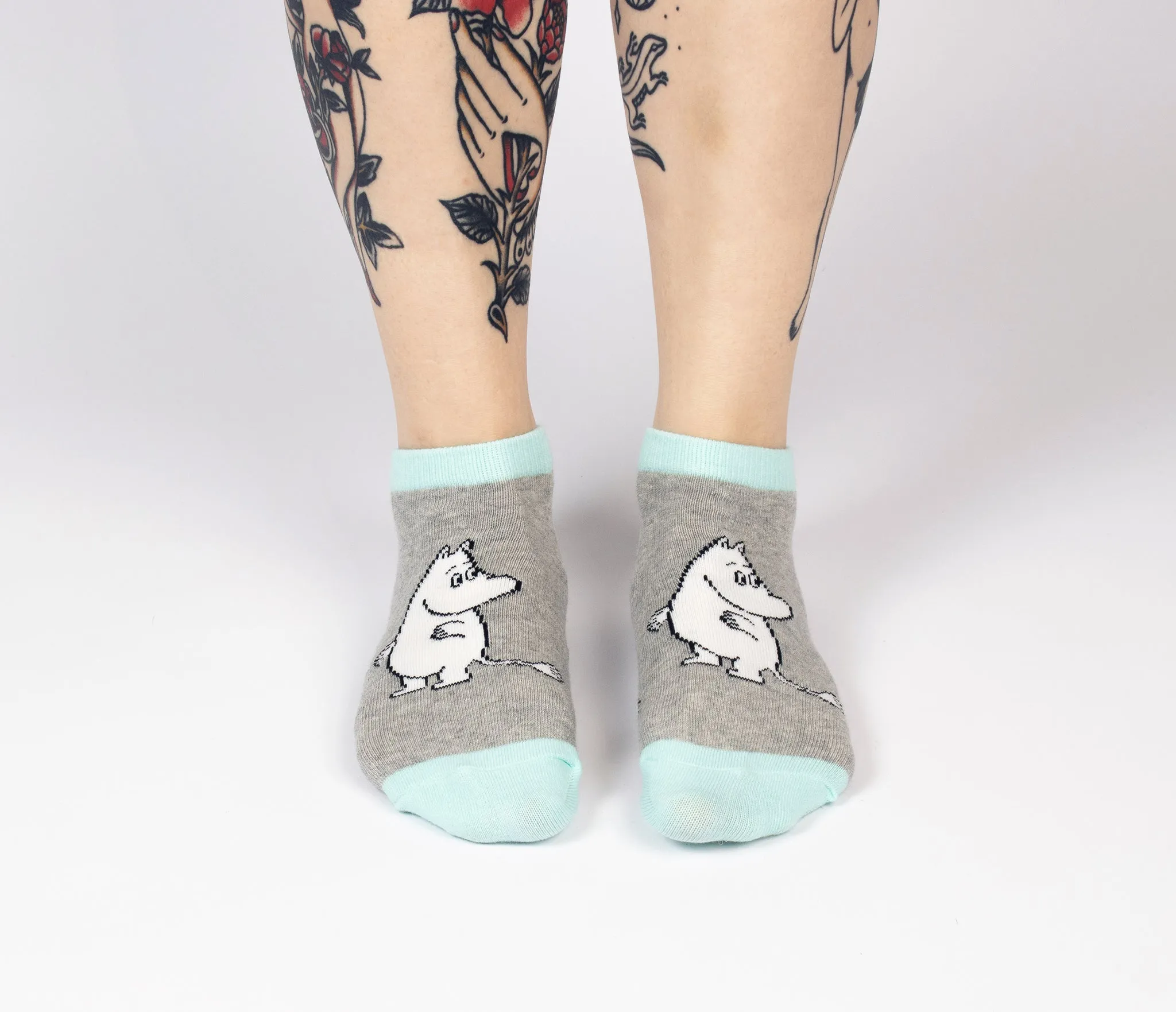 Moomintroll Ladies Ankle Socks - Grey