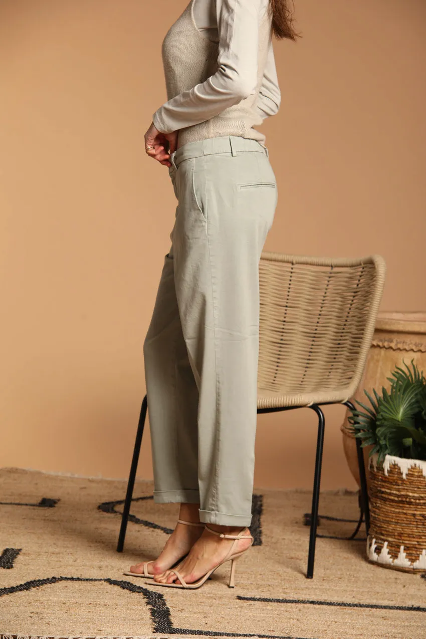 New York Cozy pantalone chino donna in gabardina relaxed fit