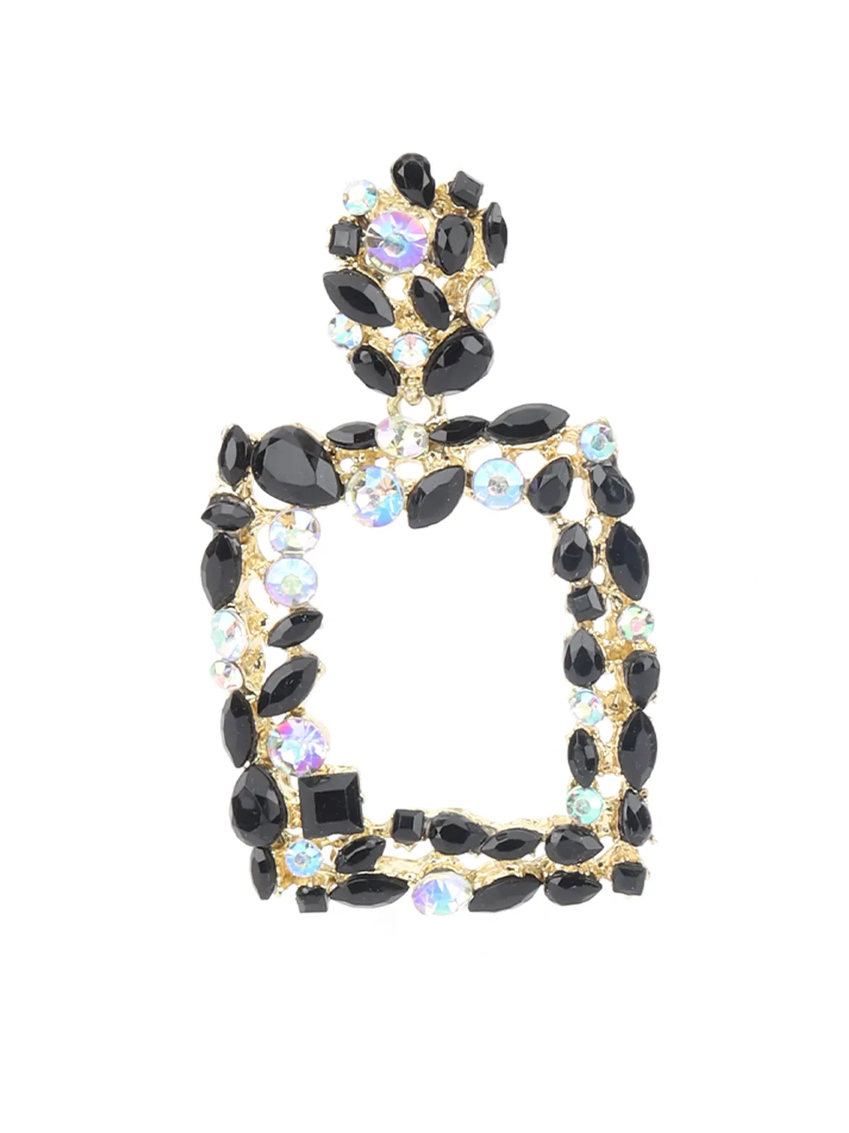 Odette Black Embellished Dangler Earring For Women