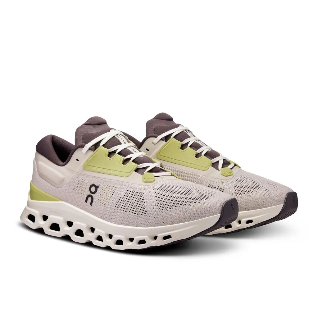 Optimized Title: On Running Cloudstratus 3 Mens Performance Shoes - Pearl/Ivory