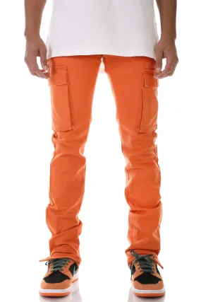 Orange Men Pocket Stacked Flare Designs