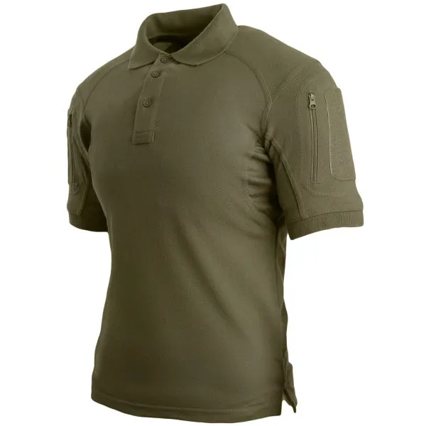 Outdoor Breathable Men's Army Green Zipper Polo Shirts