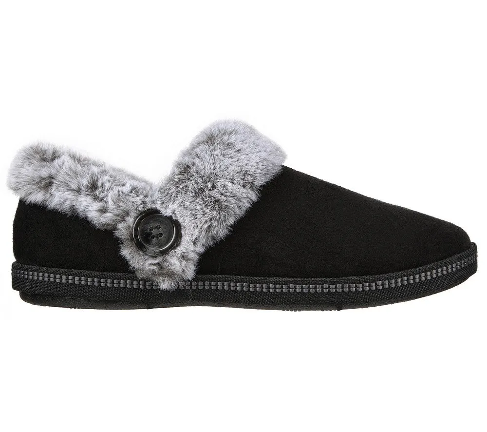 Papuci casual, dama, SKECHERS Cozy CampFire Fresh, 167219-BLK negru, piele ecologica