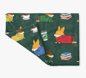 "Cozy Tricolor Corgis" Fleece Blanket | 3 Sizes