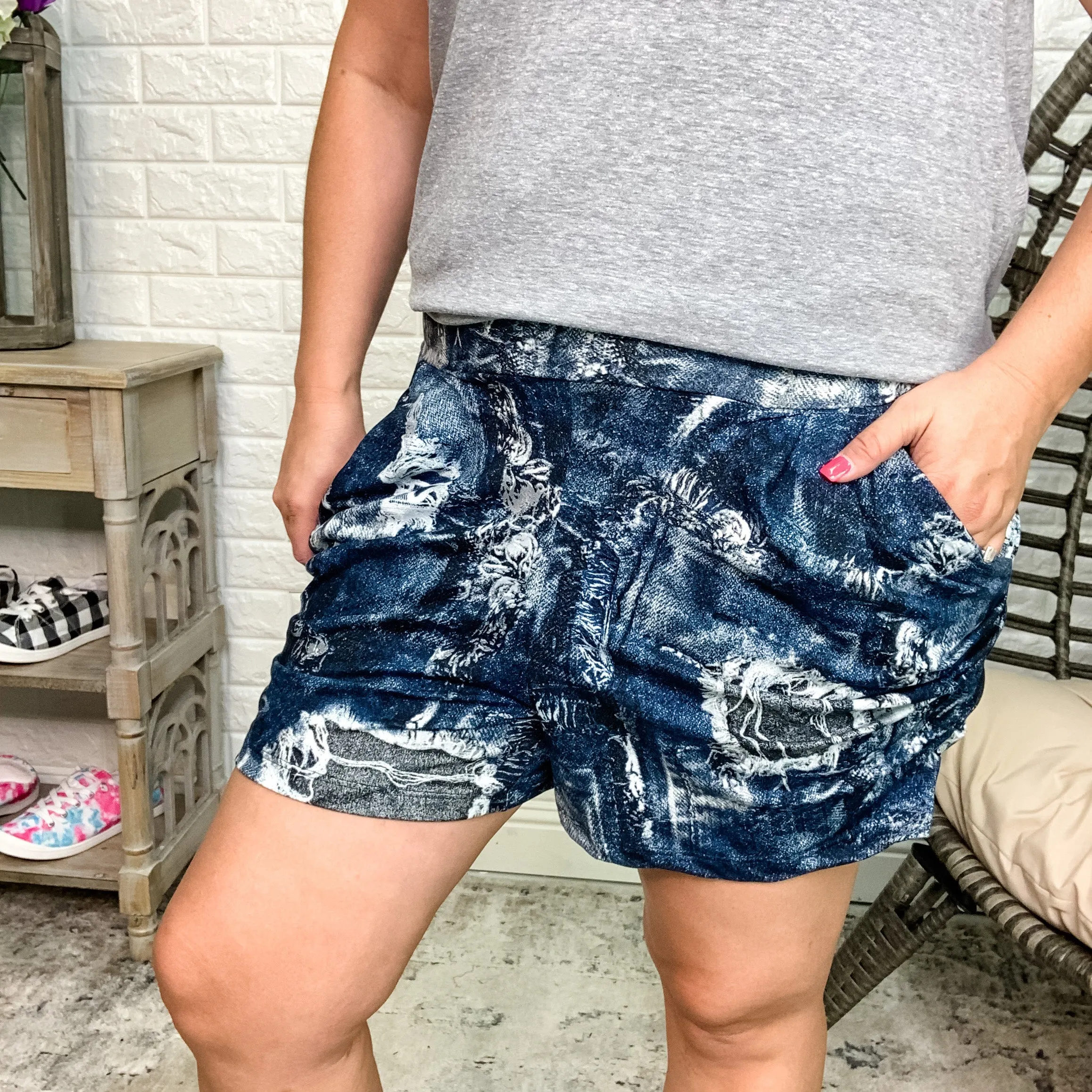 "Jazz" Faux Distressed Harem Shorts