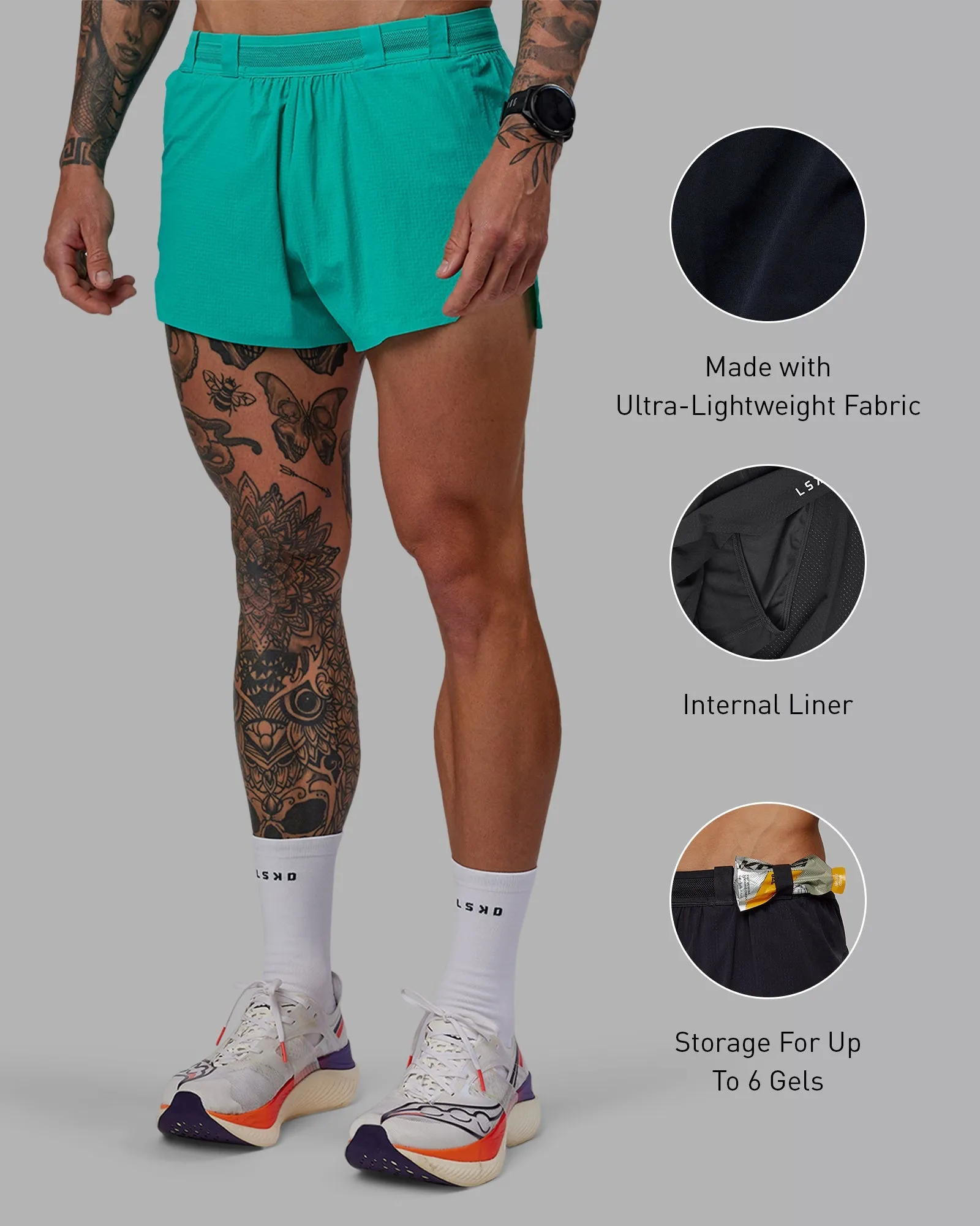 Mens Atlantis Race Day 3” Lined Running Shorts - Lightweight & Breathable Performance Gear