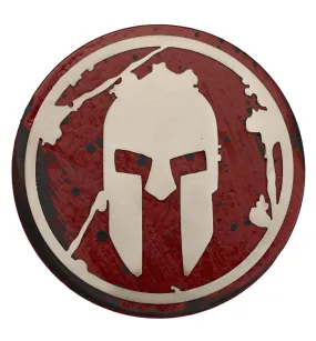 SPARTAN Distressed Red Metal Badge