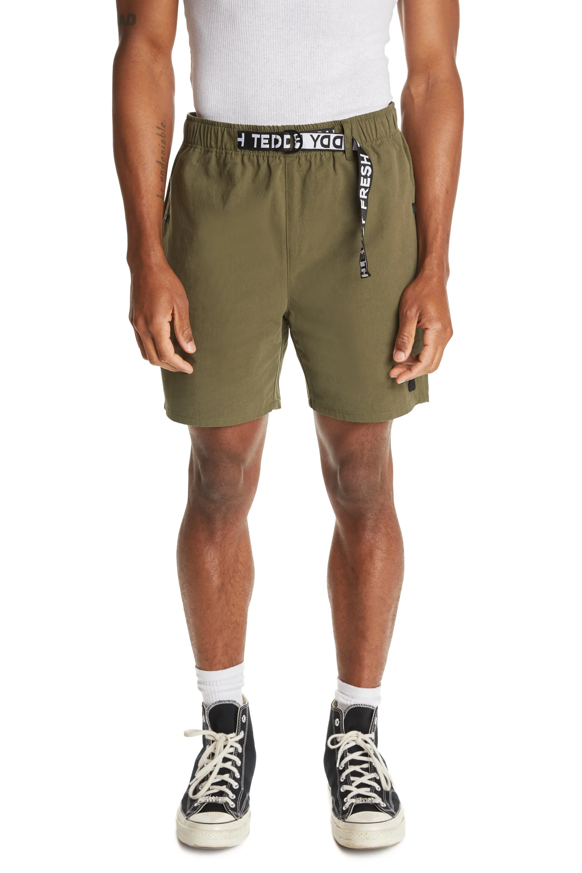 Webbing Belt Cotton Shorts