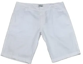 White Cotton Casual Shorts