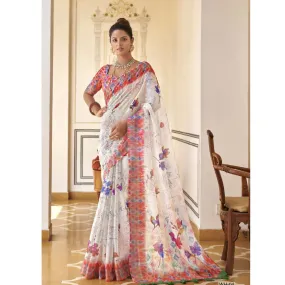 Women Fancy Party wear Linen Sarees