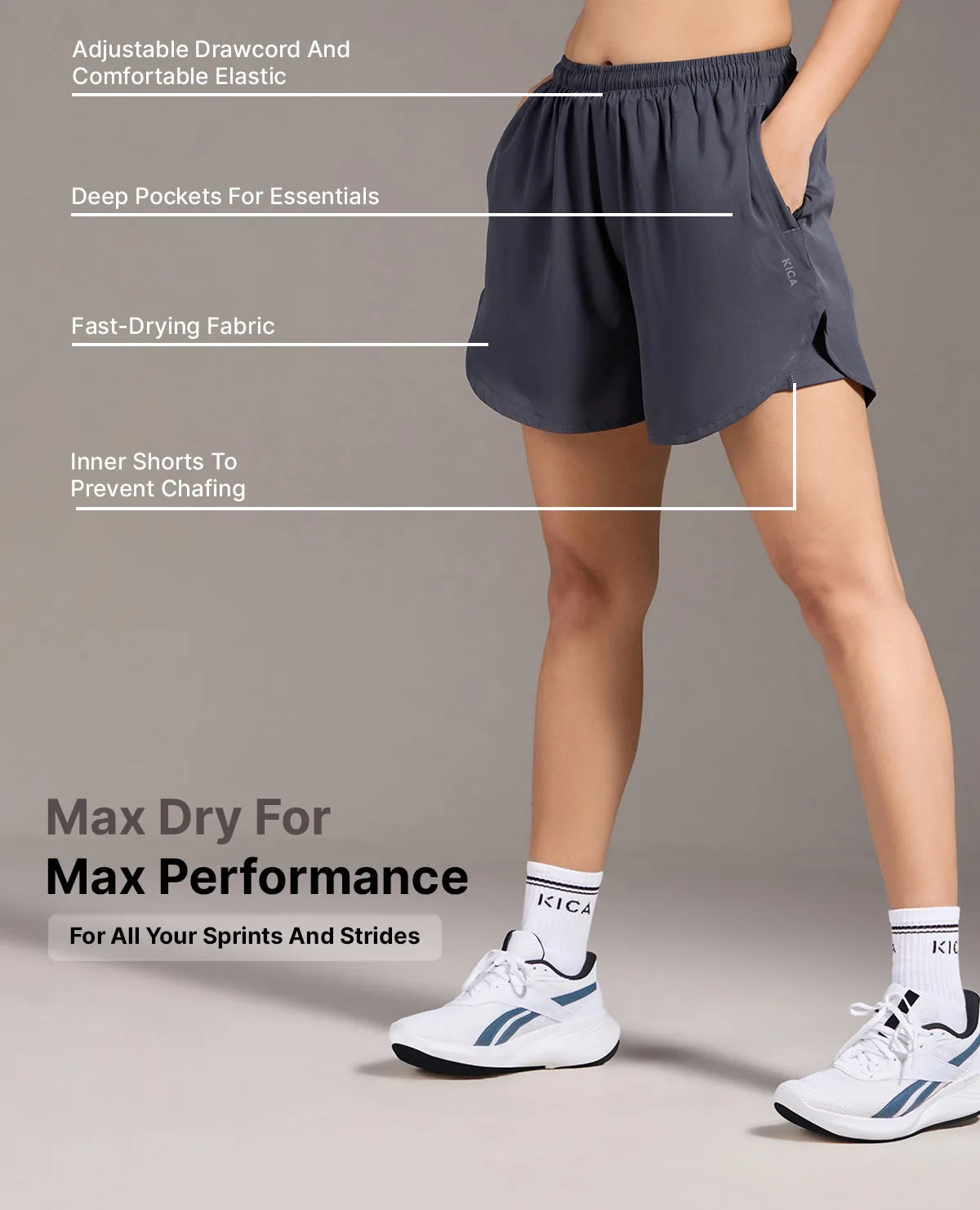 Women Running Stride Sports Shorts