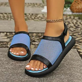 Women's Breathable Net Velcro Flat Casual Sandals 64967313S