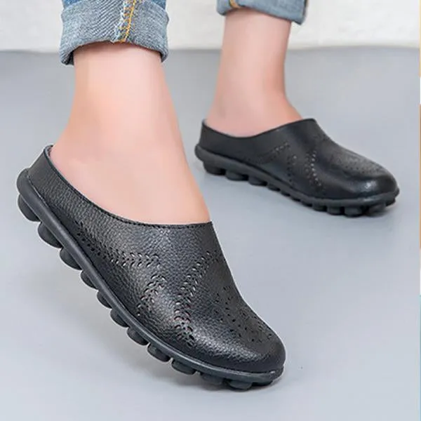 Women's Casual Hollow Breathable Low Top Flat Slippers 87527188C