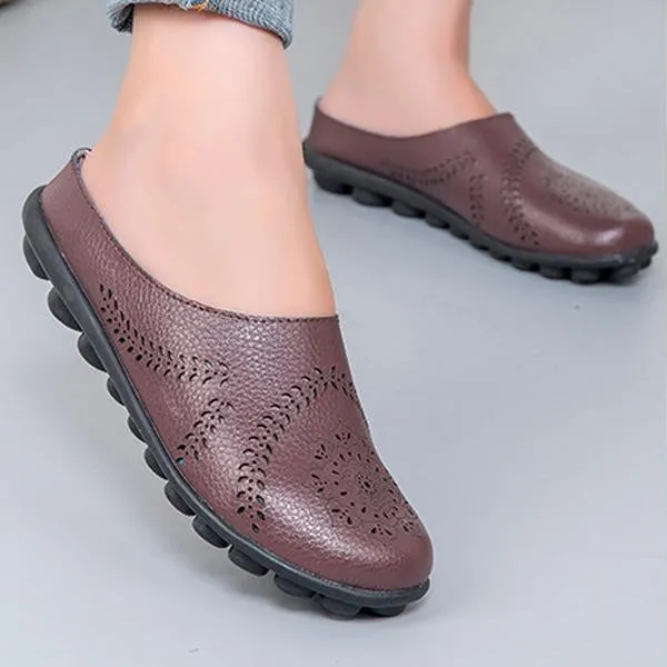 Women's Casual Hollow Breathable Low Top Flat Slippers 87527188C