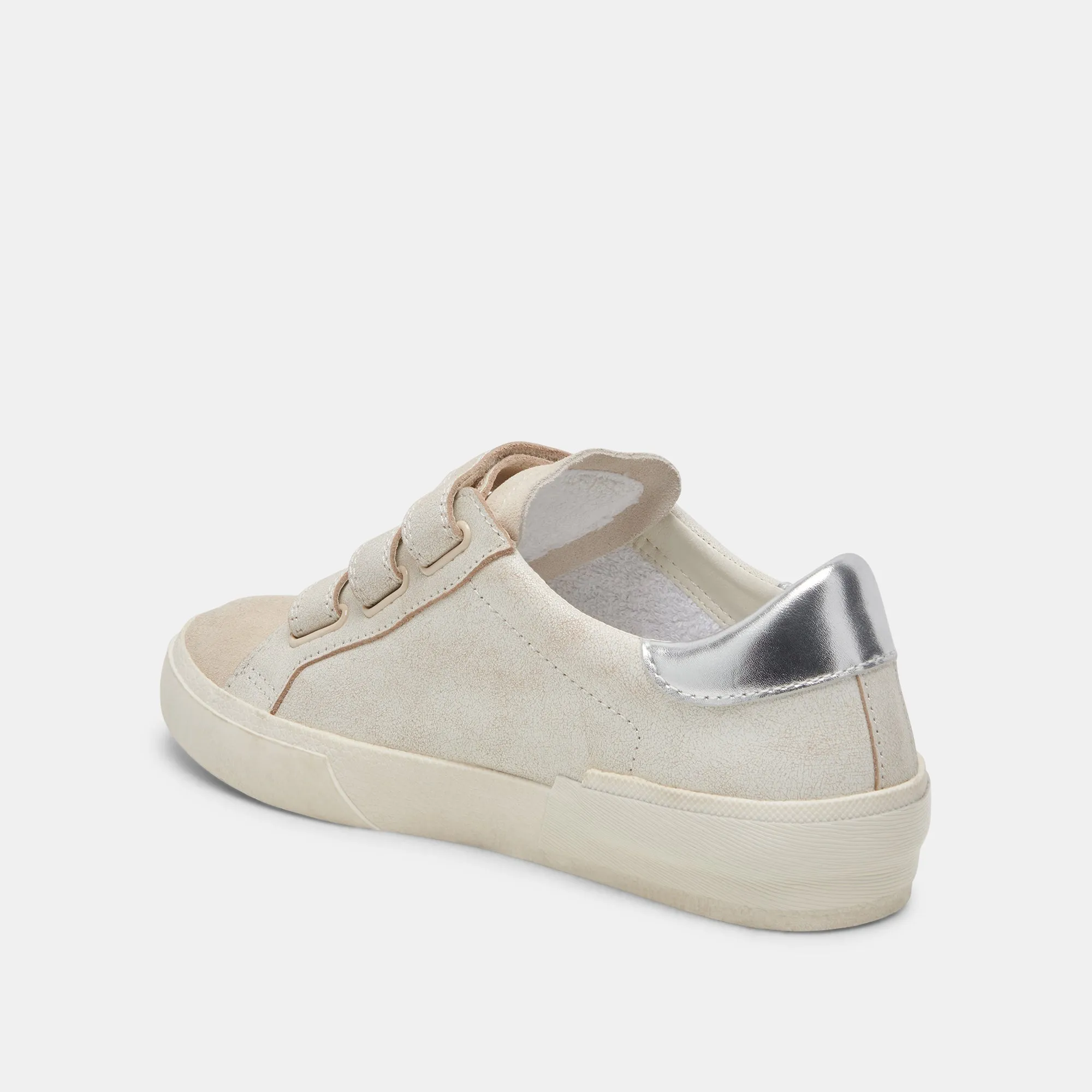 ZABOR SNEAKERS OFF WHITE DISTRESSED LEATHER - re:vita