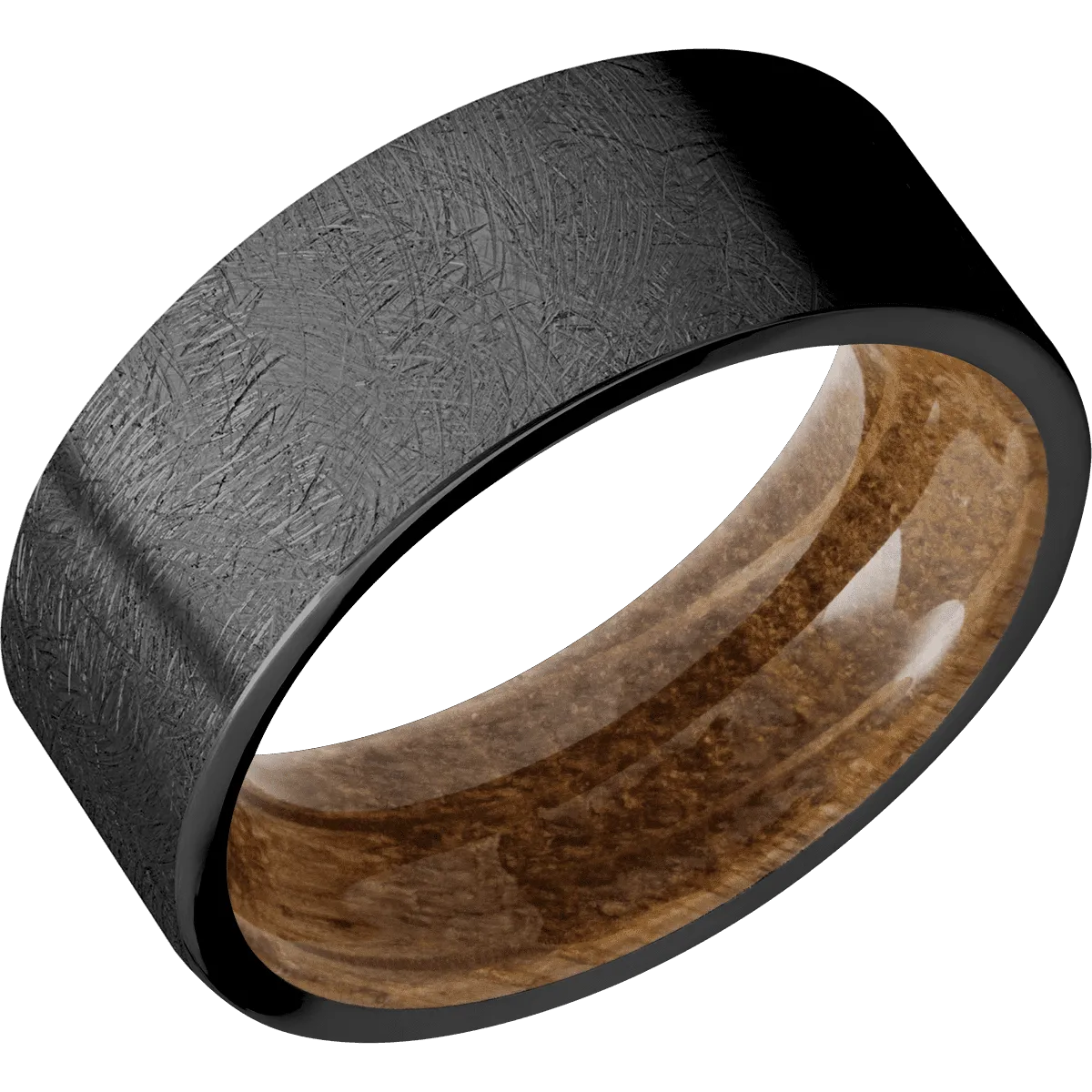 Zirconium with Distressed Finish and Whiskey Barrel